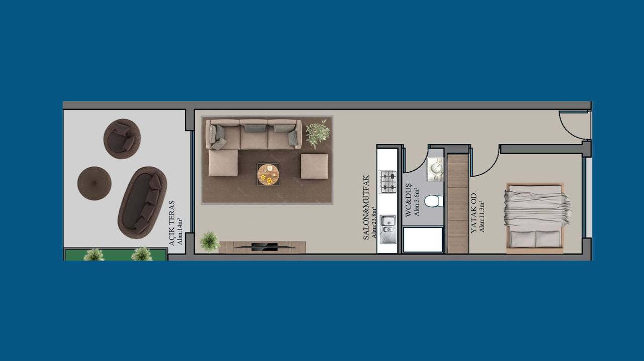 1+1 в Esentepe  Lanai homes - thumbnail 6